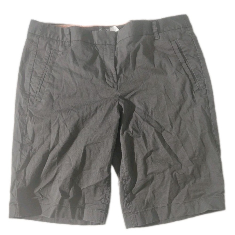 J Crew Stretch Shorts Cotton‎ Blend Womens Sz 8  Chino Grey